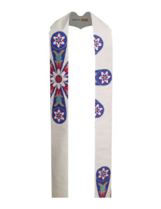 Elements of a rose window adapted to a clergy stole